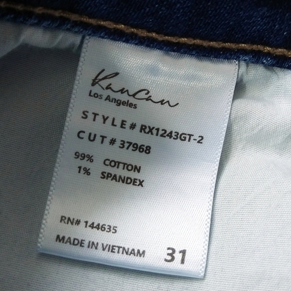 Kancan Iona Scissor Released Hem High Rise Jean Medium Stone Distressed Cropped - Picture 9 of 10